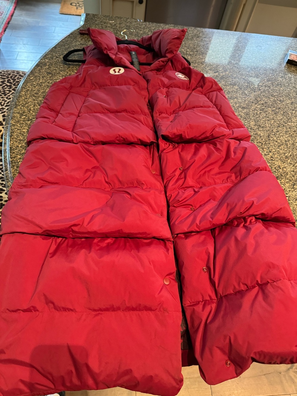 lululemon athletica Vintage Olympics. Red Puffer sleeveless coat 3 in one